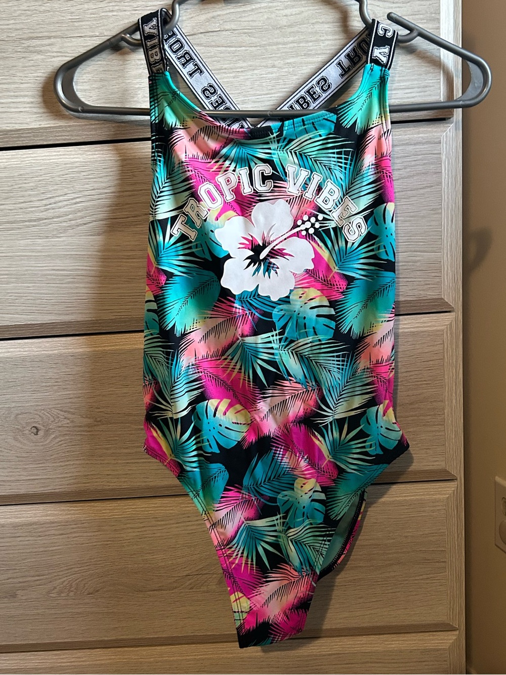 George Kids One-Piece Swimsuit - Teal, Pink, Black